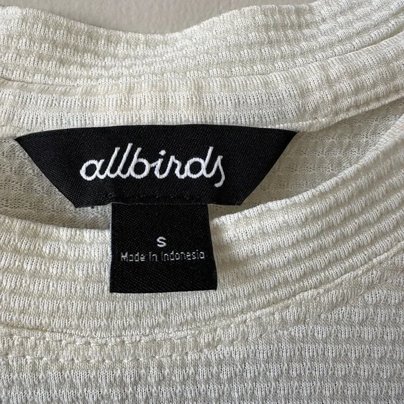 Allbirds-Waffle Textured Cream Lightweight Tee (Size:Small) - Picture 10 of 10